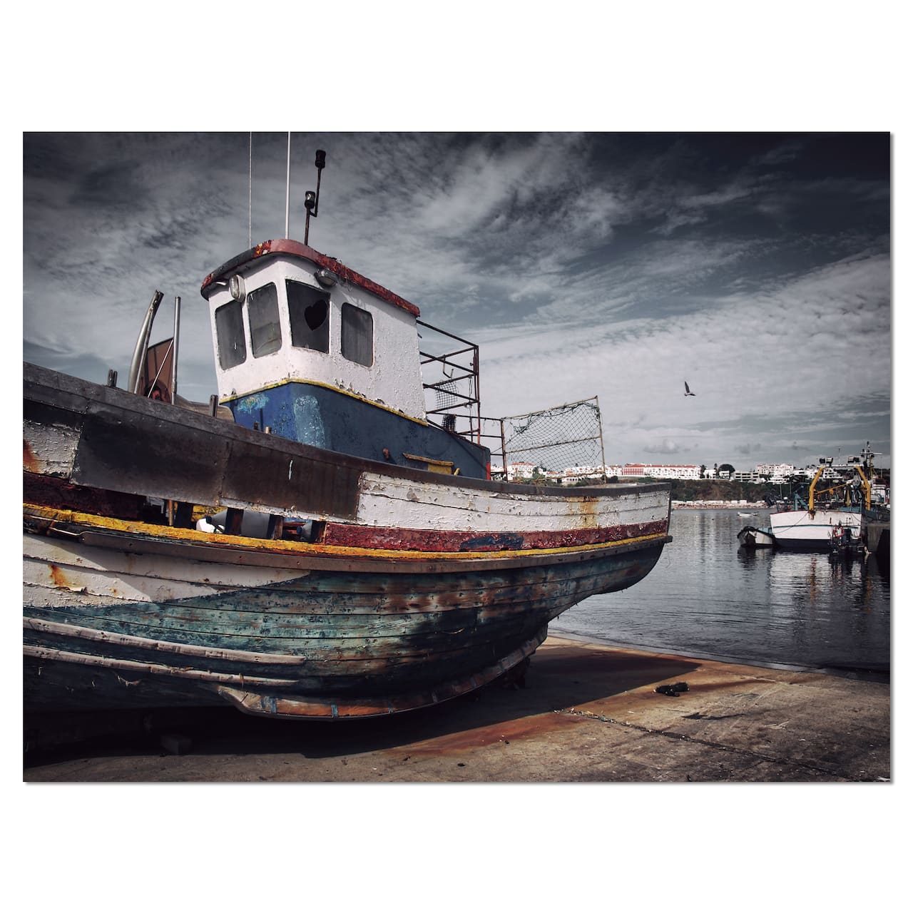 Designart - Old Fishing Boat - Boat Canvas Art Print
